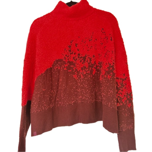 Lululemon Ombre Knit Textured Turtleneck Red Merlot/Carnation Red Size 8 - Picture 5 of 14